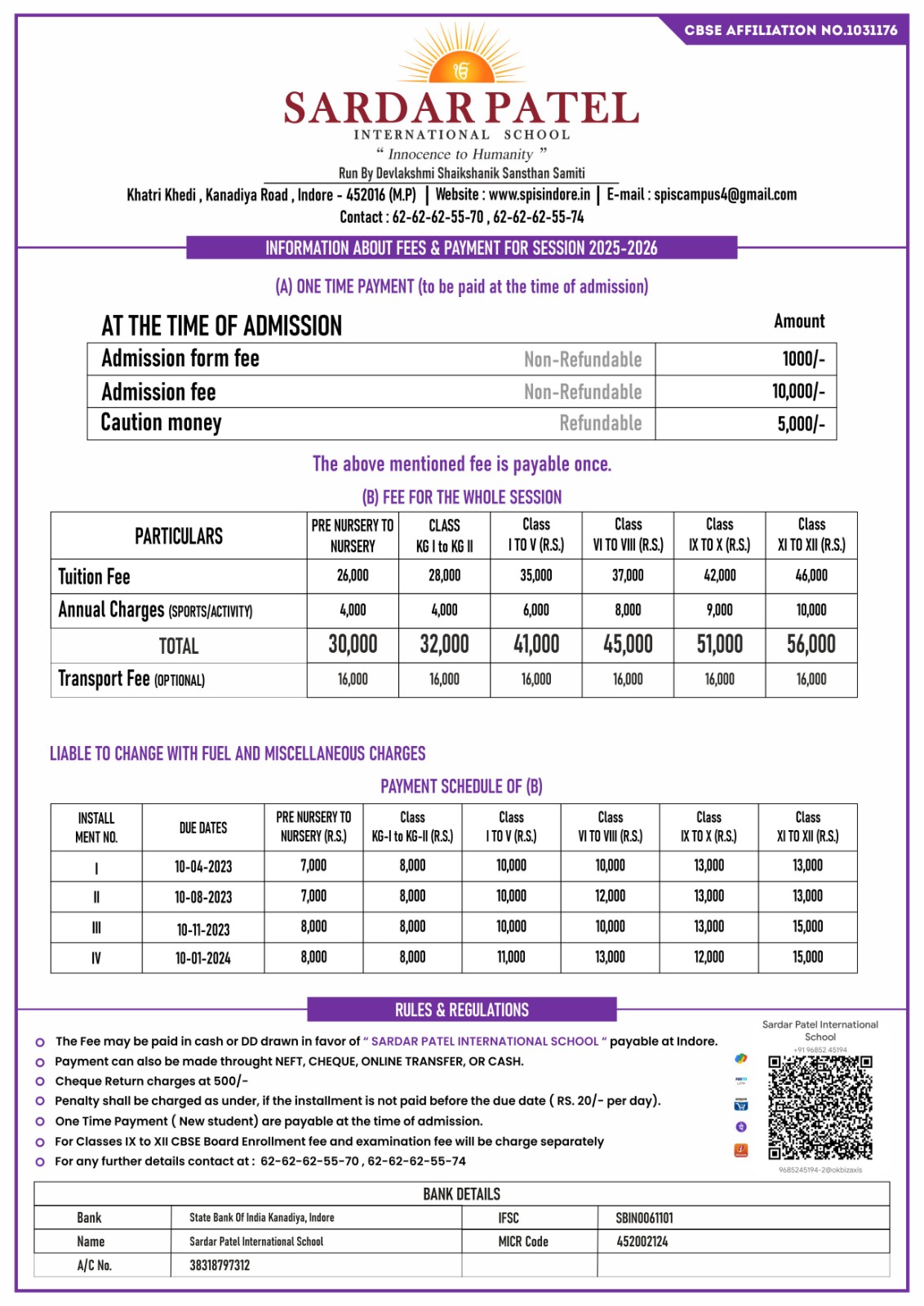 Fee Structure 2025-26